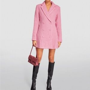 ROTATE BIRGER CHRISTENSEN pink tweed coat dress
